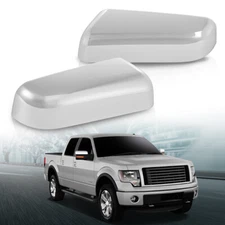 2pcs Mirror Cover Set Fit For 2009-2014 Ford F150 Upper Cap Chrome Left & Right