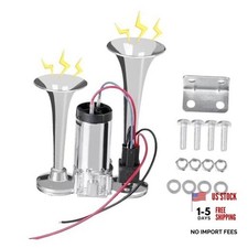 12V 600DB Air Horn Dual Trumpets,Super Loud Air Horn for Truck, Dual Electric