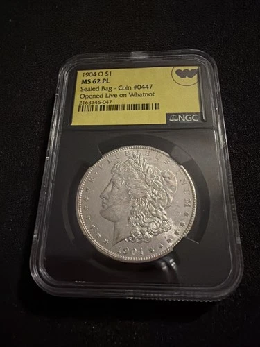 1904-O PL PROOF LIKE MORGAN SILVER DOLLAR, NGC MS-62 PL