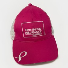 Farm Bureau Insurance Tennessee Trucker Hat Snapback White Pink Mesh Cap