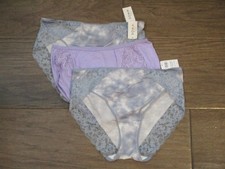 3-PACK SOMA EMBRACEABLE LACE HIGH LEG PANTIES IN BLUE CLOUDS/LAVENDER SIZE LARGE