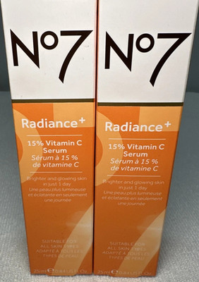 No7 Radiance+ 15% Vitamin C Serum ~ 25 ml / 0.84 fl oz ~ Exp 2026 or Later ~ NIB