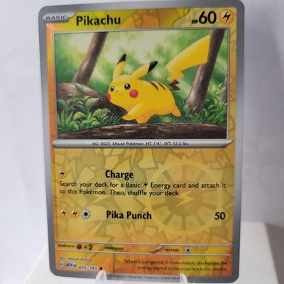 Pikachu (Reverse Cosmos Holo) 025/165 Miscellaneous Cards & Products Pokemon NM