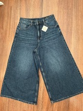 Women’s TU Blue Denim Wide Leg High Rise Culottes Size 10 BNWT L22.5”
