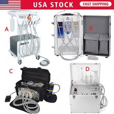 Portable Dental Delivery Cart Unit Silent Oil-Free Air Compressor Suction System