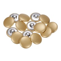 15 StüCk LederüBerzogene KnöPfe,28Mm,Metall,Rund,Zum NäHen,Goldfarben