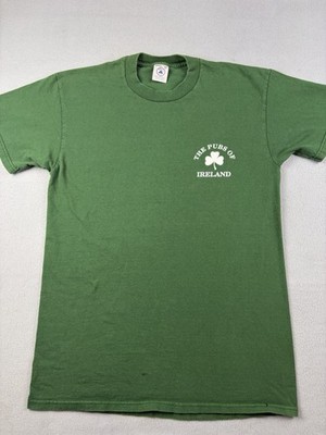 Vintage Pubs of Ireland Shirt Adult Size Medium Green Short Sleeve Beer Drinking