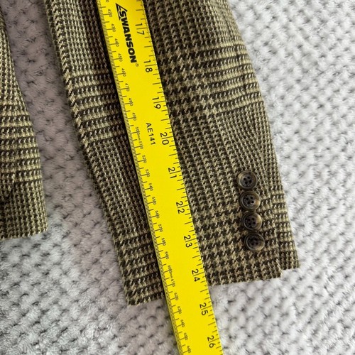 Lauren Ralph Lauren Blazer Women 8 Brown Tan Linen Houndstooth Lined Academia - Picture 10 of 14