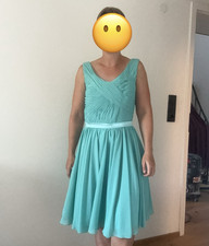 Damenkleid A-Linie V-Ausschnitt ärmellos tü...