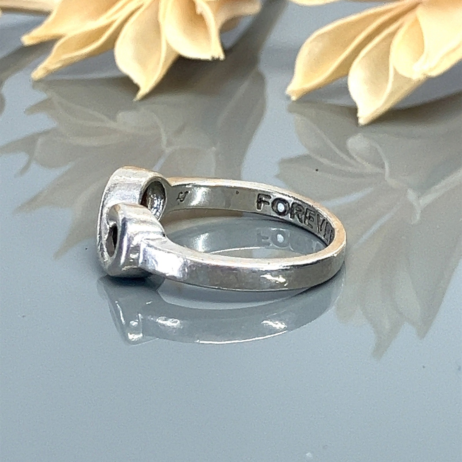 Infinity Design Sterling Silver Ring- Engraved "F… - image 4