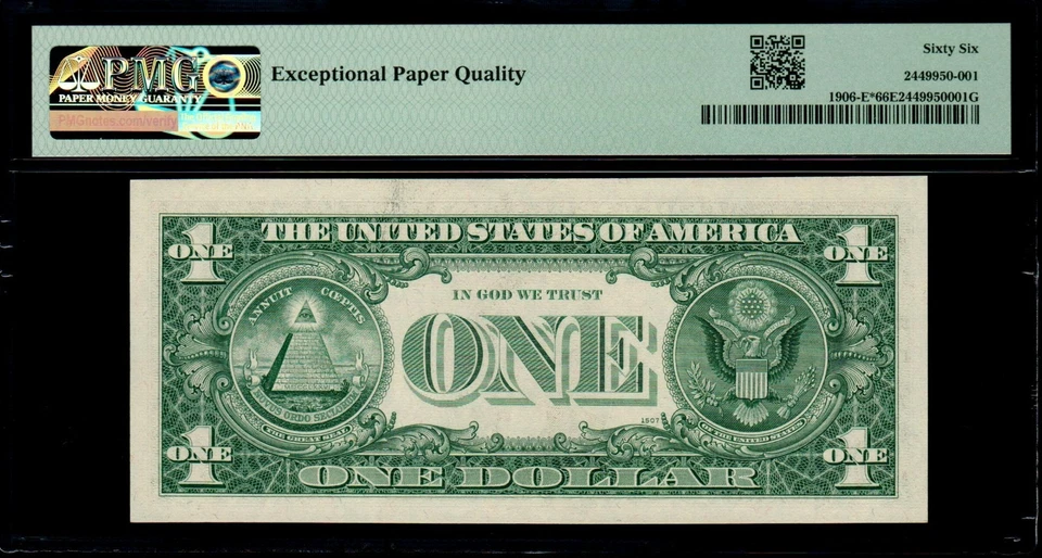 1969C $1 RICHMOND STAR NOTE PMG 66 EPQ 480K Print Run Fr 1906-E* FRN - Image 2 of 2