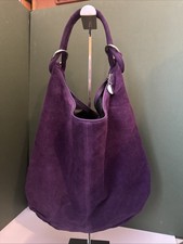 Purple Italian Suede Borse In Pelle Hobo Bags Leather Shoulder Handbag