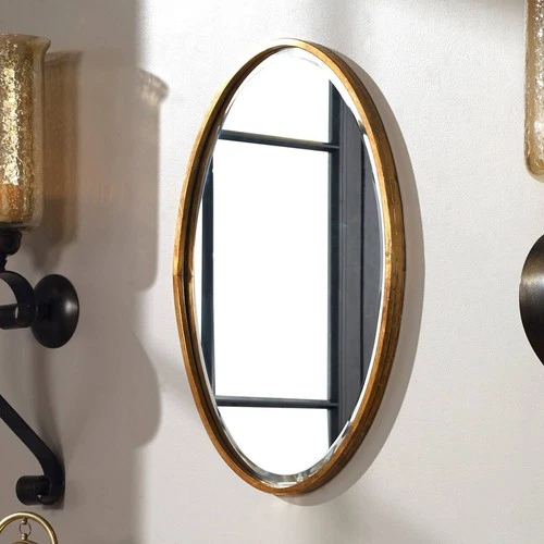 Uttermost Herleva 17 3/4" x 28" Antique Gold Oval Wall Mirror - Picture 1 of 4