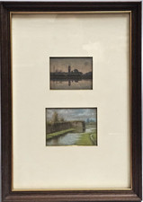 NAZZARENO SIDOLI (1879-1969) 2 Dipinti Pastello 1926 Paesaggi Piacenza Piena Po