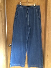 F F Wide Leg Jeans Blue UK12 T1381