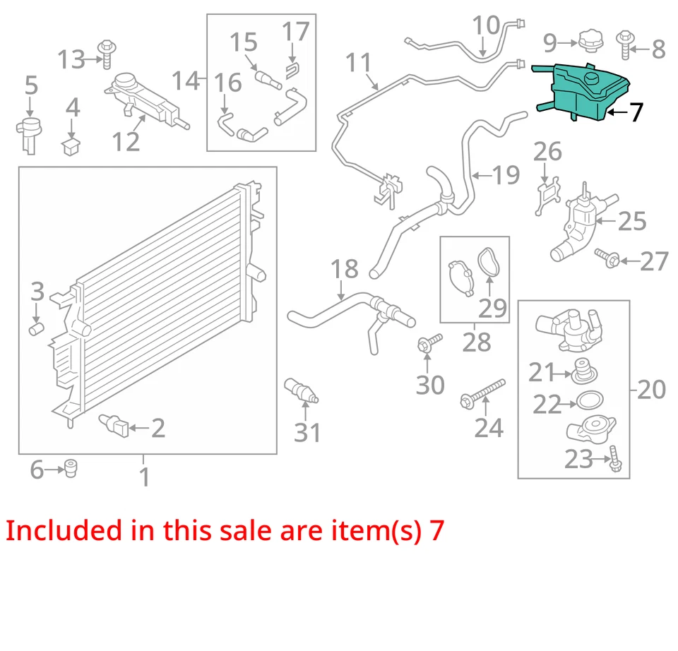 Ford Fusion 2017 botella de desbordamiento de refrigerante fabricante de equipos originales 103 k millas (LKQ ~ 435678421) Foto 4 de 4