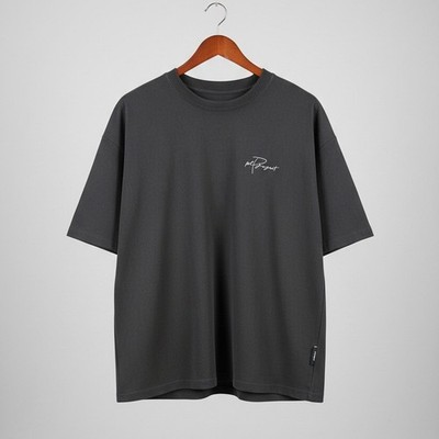 PCP Project Mens XL Black Oversized Heavyweight Script Logo T-Shirt Streetwear