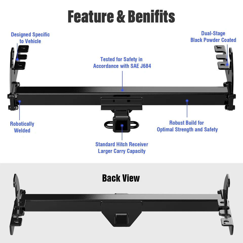 Trailer Towing Hitch 2 Inch Receiver Fit Dodge Dakota 1987-2004 - Image 2 of 4