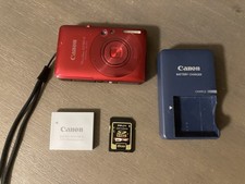 TESTED WORKS Canon PowerShot Digital ELPH SD780 IS 12.1MP Red w/ Battery SD Card