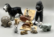 Vintage Lot of 13 Miniature Dog, Cat Animal Figurines Bone China England Japan
