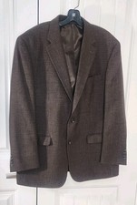 Lauren Ralph Lauren Wool Blazer Sport Coat 44R Brown Mini Houndstooth Academia