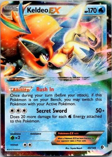 Keldeo EX Holo Ultra Rare Legendary Treasures 45/113 LP