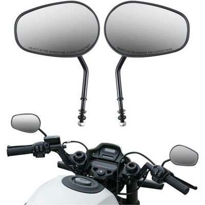 Lenkerendspiegel 8MM 10MM Schwarz Edge Cut für Motorrad Rückspiegel 1982-2019