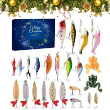Fishing Lures Advent Calendar 24 Days Countdown Gift Set for Men Dad Husband