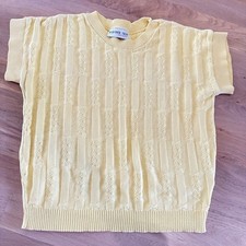 Vintage short sleeve sweater sunshine yellow