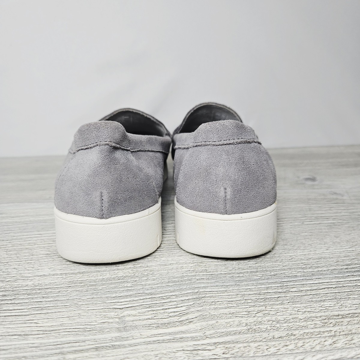 Lands’ End Womens Penny Loafers Gray Suede 501799 Comfort Step Shoes Sz 11 D View 3