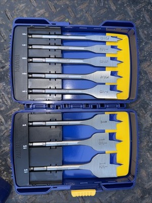 IRWIN Wood Drill Bits Set 8 Pcs. Paddle Spade With Case free shipping