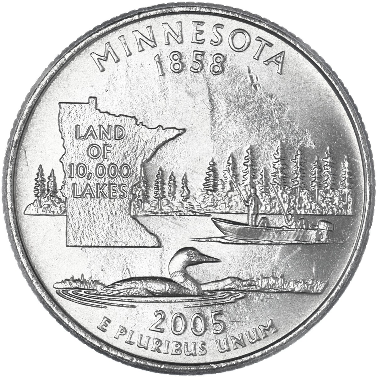米国◆◆2005-P ワシントン (MN) クォーター硬貨100枚バッグ◆◆ 2005-P Minnesota State Washington Quarter from UNC US MINT