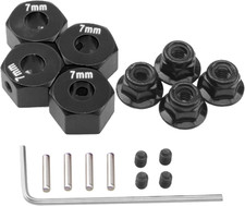 Metal 12Mm Hex Wheel Hubs 7Mm Thick Drive Adapters with Flanged Lock Nuts Compat