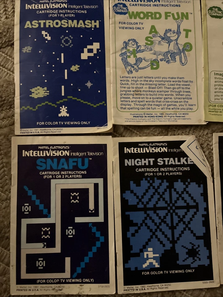 Intellivision Original Manual Lot Of 9 Astrosmash Snafu Night Stalker Math - Image 2 of 4