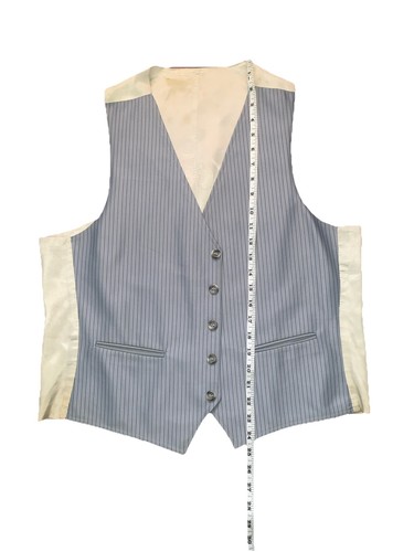 70s Vintage Montgomery Ward Light Blue Pinstripe 3pc Mens Suit Size 42 - Bild 18 von 24