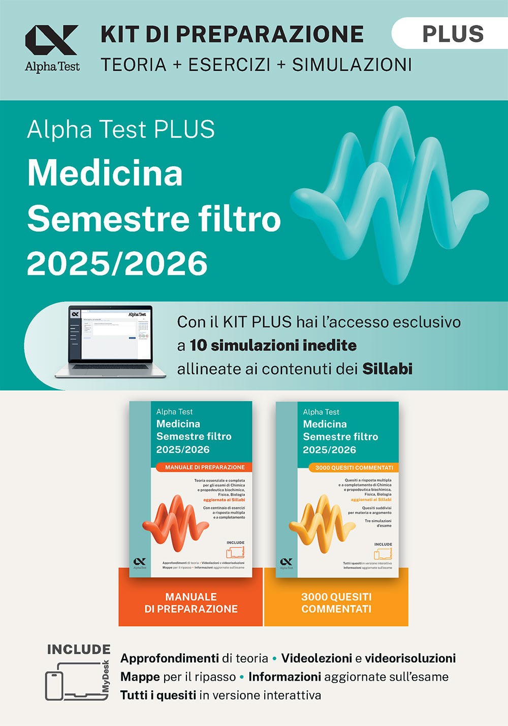 Alpha Test plus Medicina. Semestre filtro 2025/2026. Kit di preparazione P...
