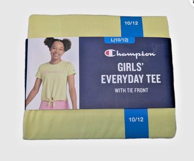 Champion Girl's Everyday Tee w/Tie Front Lime Light Size Large (10/12) NWT