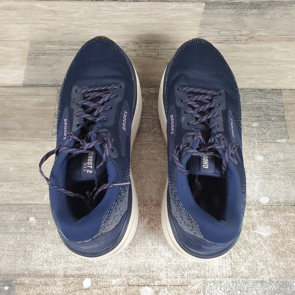 Brooks Ghost Max 2 Women Shoes 9 B Navy Blue Lace-Up Round Toe Low Top Sneakers - Image 4 of 4