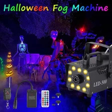 500W Smoke Machine w/10LED +13 Colorful LED Lights Effect Halloween Fog Machine