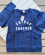 J. Crew Factory Women's  Friday Forever  Graphic Sweatshirt in Navy