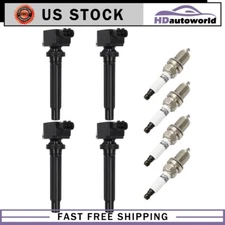 4Pcs Ignition Coil & Iridium Spark Plug For 2007-2009 Suzuki SX4 2.0L L4