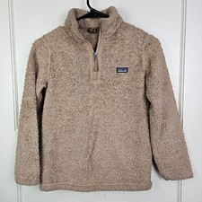 Patagonia Los Gatos 1/4 Zip Pullover Girls: M Beige Soft Fleece Sherpa Sweater