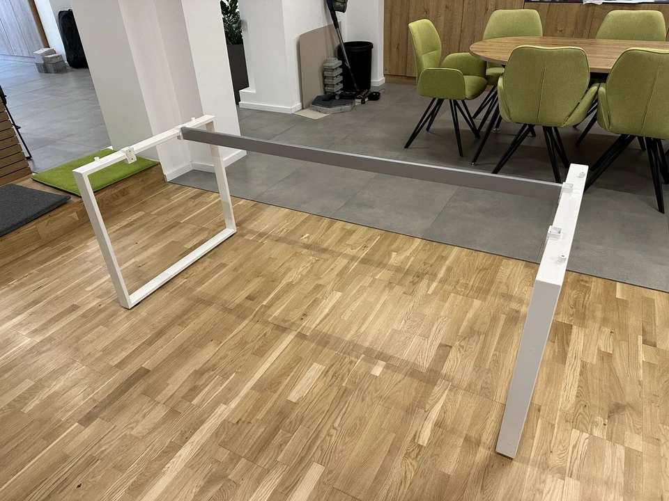 Schreibtischgestell, 180x80 cm, weiß, lackiertes Metall, stabil