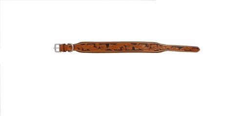 Shwaan Christmas Day Gift Tooled Leather Dog Collar Floral Pattern S 11" 14" - Picture 6 of 8