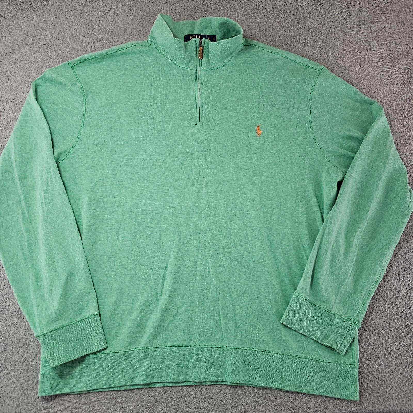 Polo Ralph Lauren Felpa Uomo Extra Large Verde Erica 1 4 Zip Pony