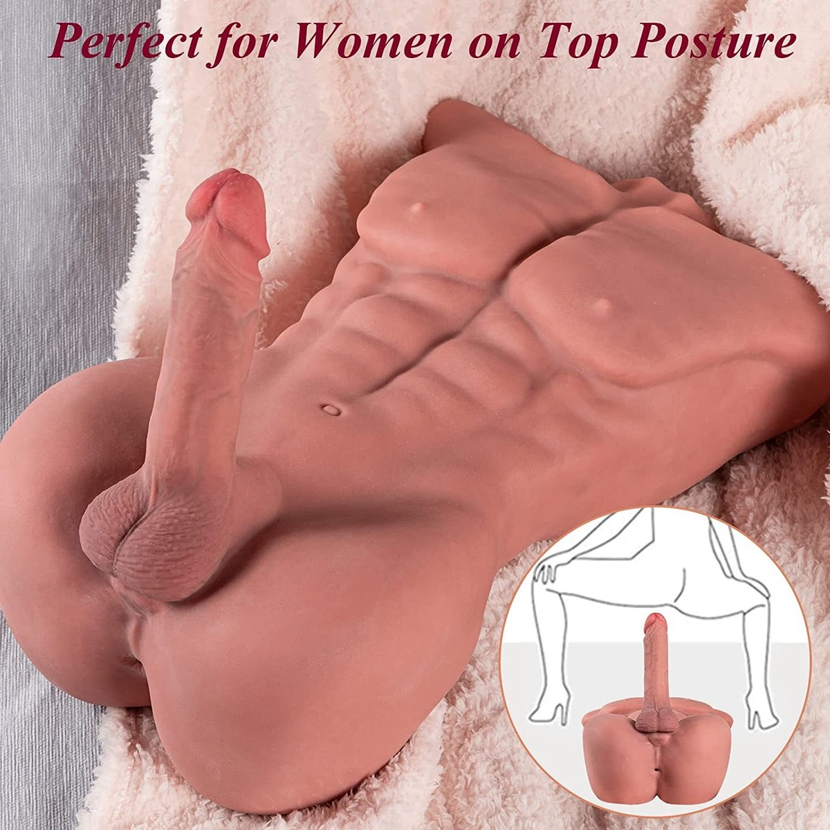 Male Body Torso Sex Toy Lifesize Huge Dildo Penis Love Doll Women  Masturbator