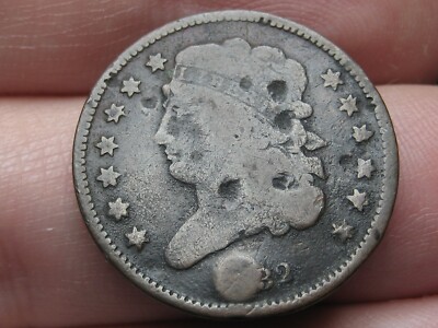 1832 Capped Bust Half Cent- Good/VG Details
