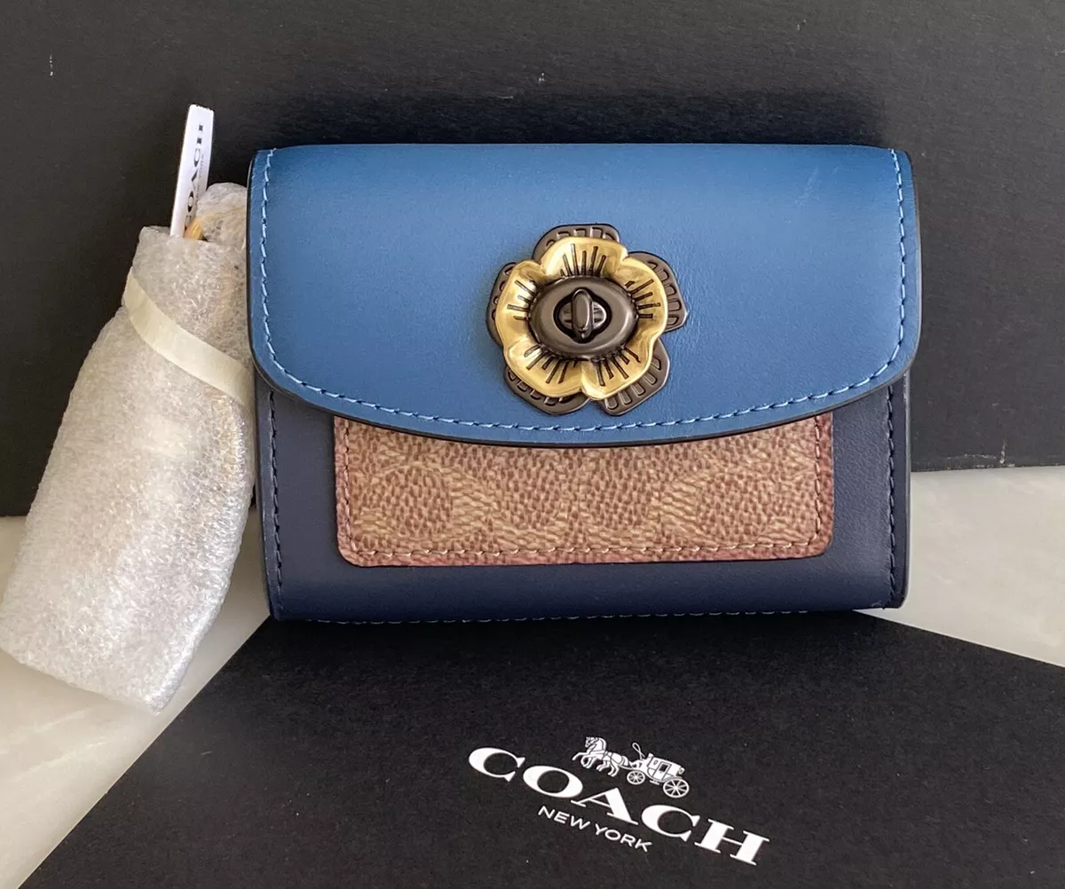 Coach Mini Parker Bag Charm in Colorblock Signature Canvas with Snakeskin Detail - Brass/lake/tan/slate/midnight