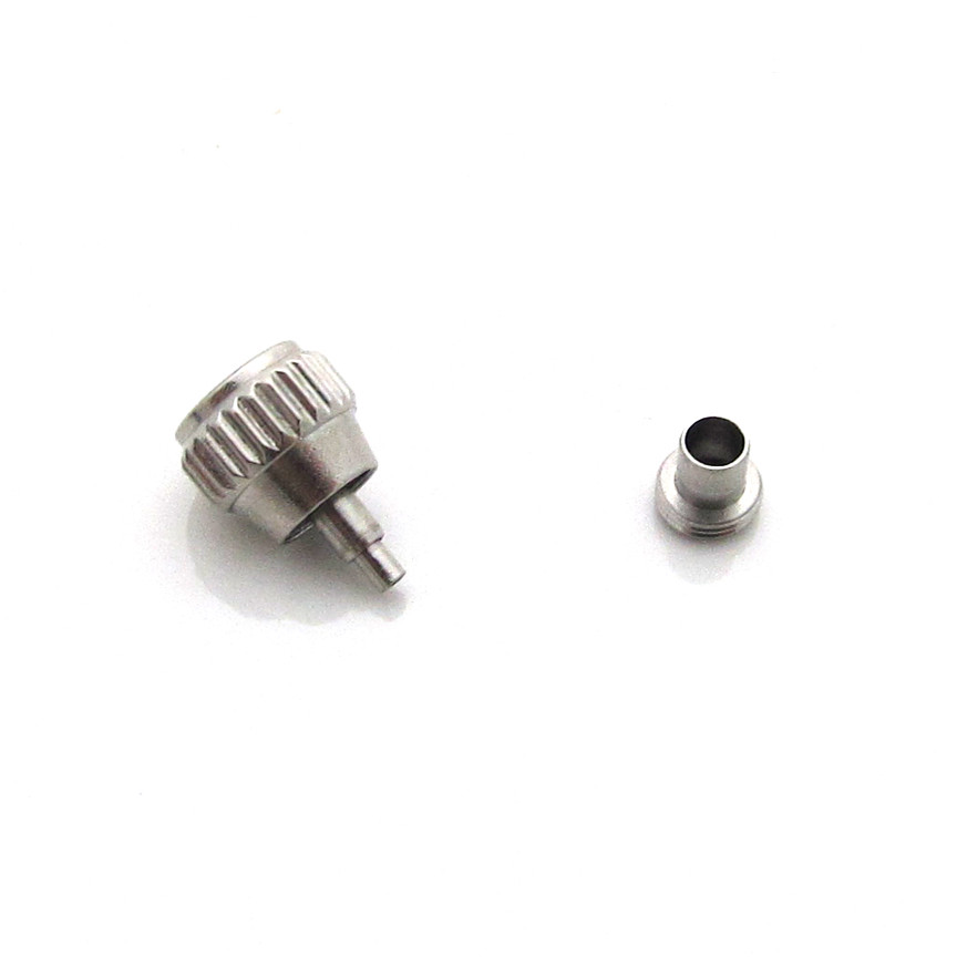 For CITIZEN Screw Down Locking WATCH CROWN & Tube Silver