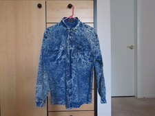 Men's Denim Vintage Shirt, M, Collared, Long Sleeves, 2 Pockets